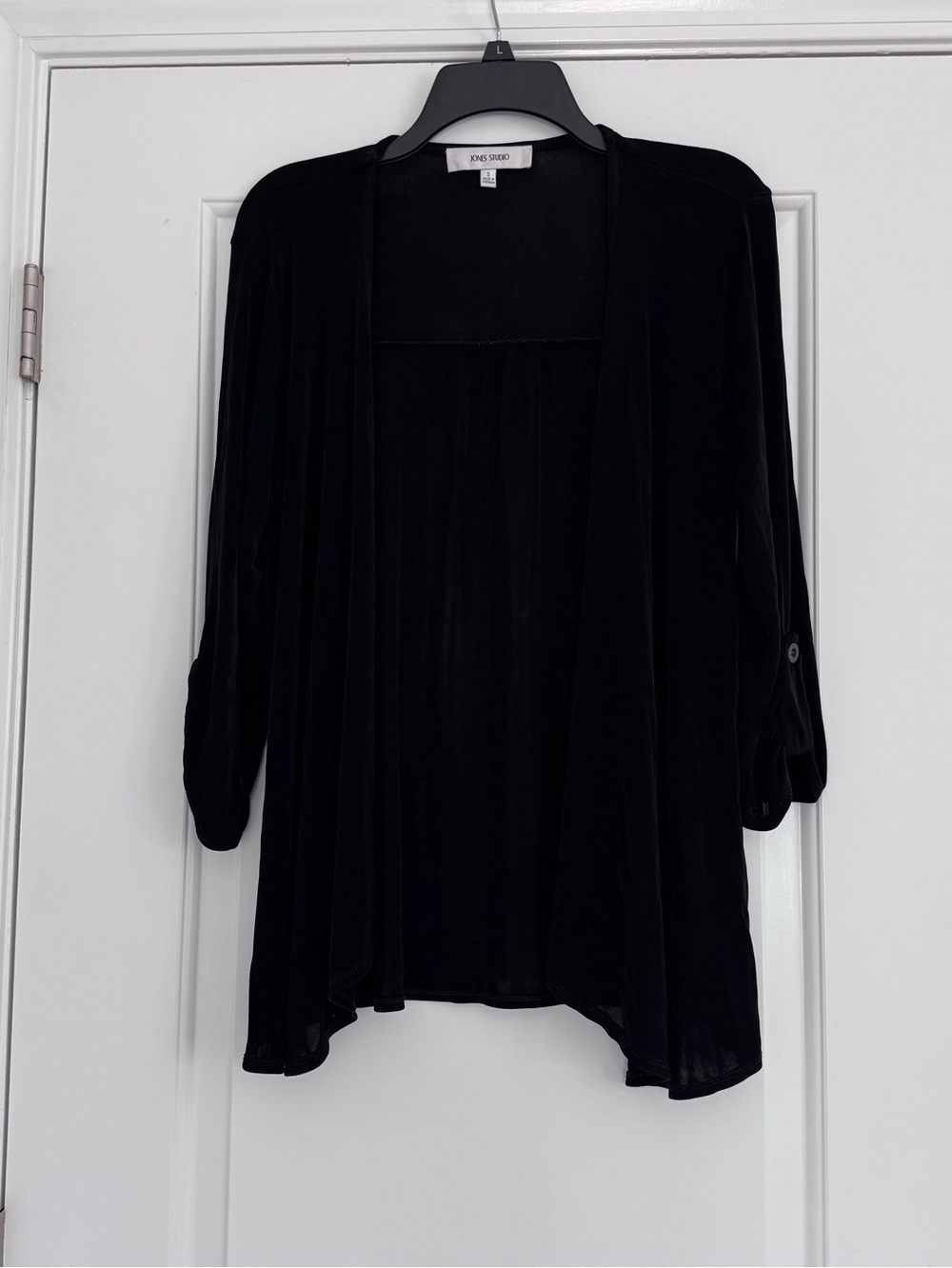 Jones New York Womens New $90 Cardigan Sweater Thin Knit Jacket sz S Small Black